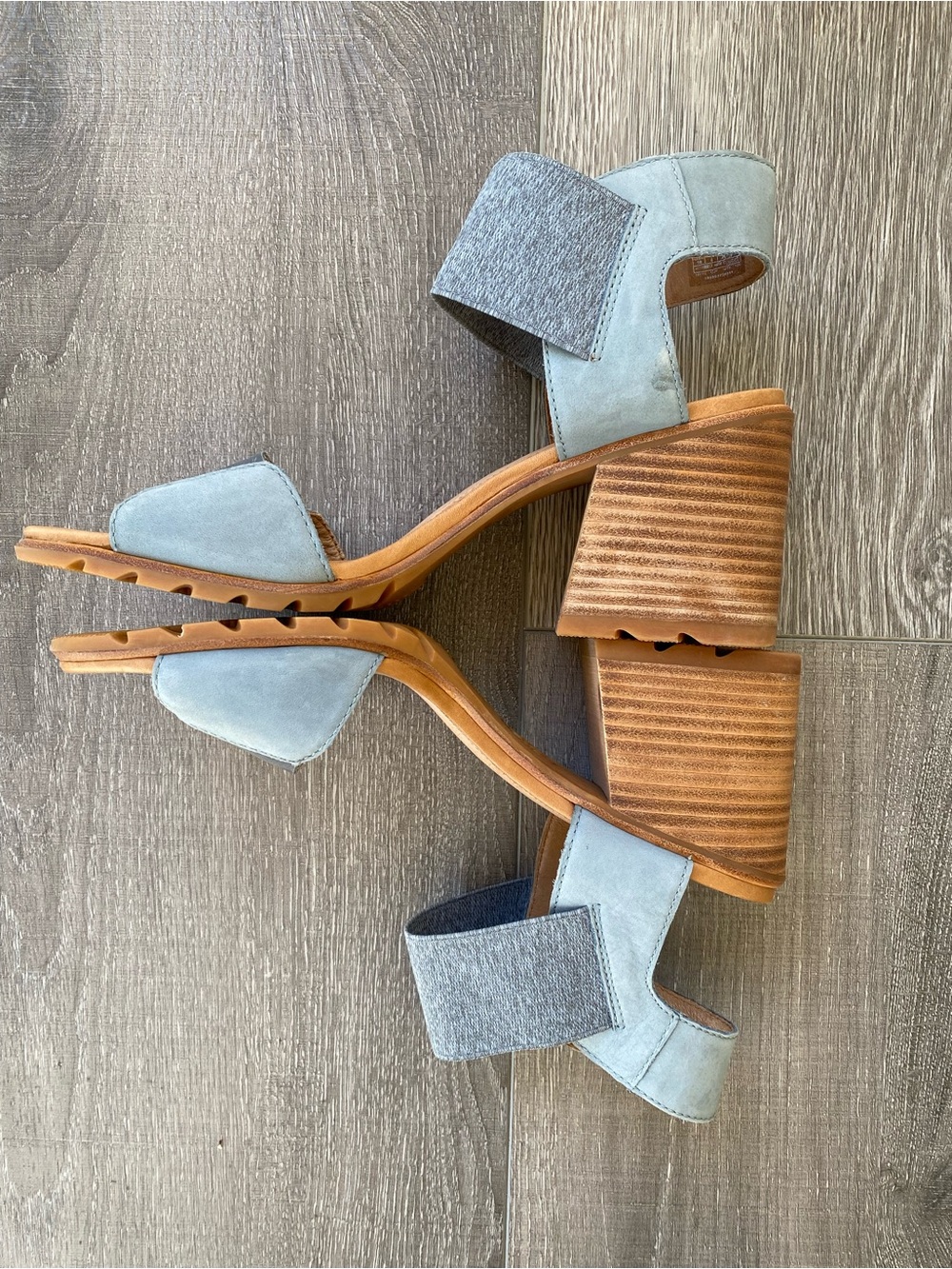 SOREL Nadia Blue Elastic Slingback Block Heel Sandals Women’s Size 10 - Picture 7 of 14
